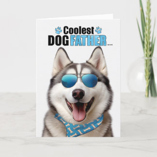 Tarjeta Festiva El Día del Padre, el perro más frío de Malamute