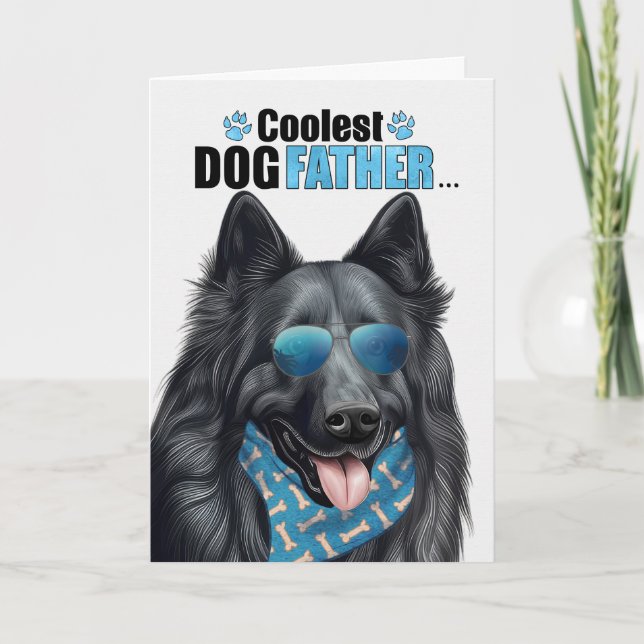 Tarjeta Festiva El Día del Padre más Coolest de Sheepdog en Bélgic (Anverso)