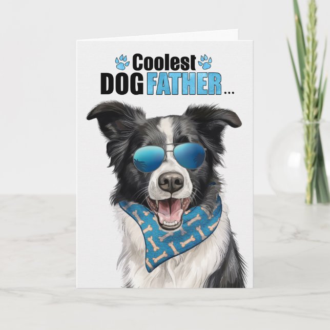 Tarjeta Festiva El Día del Padre más frío del Perro Collie Fronter (Anverso)