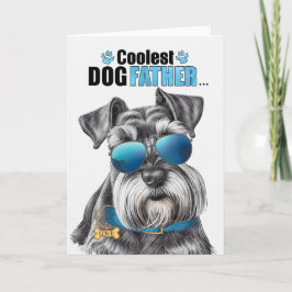 Tarjeta Festiva El Día del Padre más frío del perro de Schnauzer e