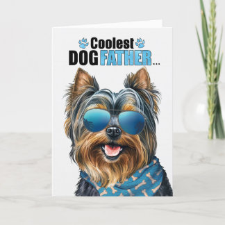 Tarjeta Festiva El Día del Padre más frío del Perro Terrier de Yor