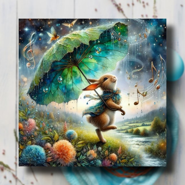 Tarjeta Festiva El día lluvioso de Bunny en la Pascua de Serenade (Subido por el creador)