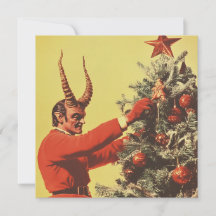 El diablo decora el árbol