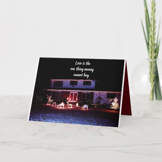 Tarjeta Festiva EL DINERO DE LOS navidades NO PUEDE COMPRAR LA CAR (Anverso)