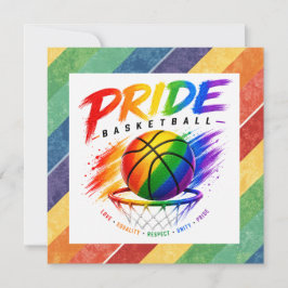 Tarjeta Festiva El diseño temático de baloncesto arcoíris del Orgu