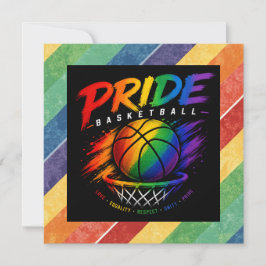 Tarjeta Festiva El diseño temático de baloncesto arcoíris del Orgu