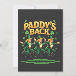 Tarjeta Festiva El divertido Paddy de vuelta Trump Día de San Patr