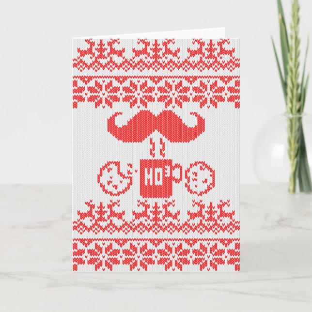 Tarjeta Festiva El dolor de Papá Noel por el refrigerio nocturno (Anverso)