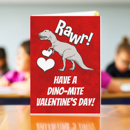 Tarjeta Festiva El el día de San Valentín del Tyrannosaurus T Rex