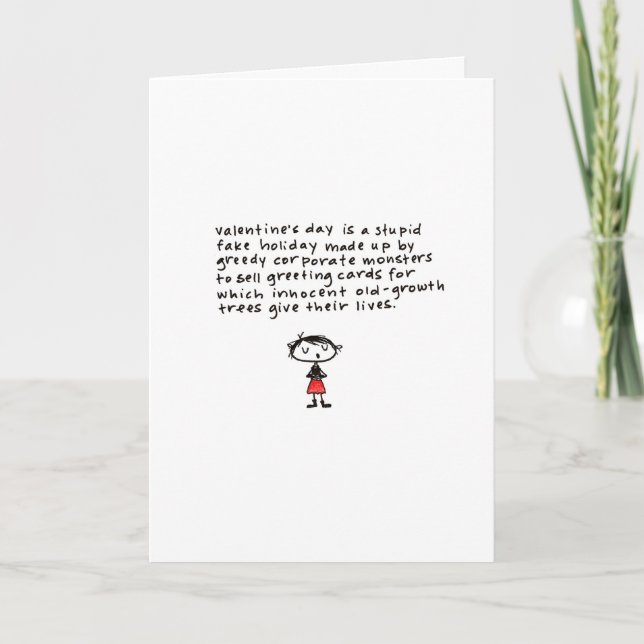Tarjeta Festiva el el día de San Valentín puede ser estúpido… (Anverso)