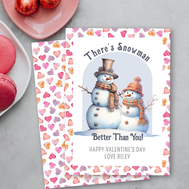 Tarjeta Festiva El El día de San Valentín Snowman más gracioso que (Funny Valentine Card .. There's Snowman Better Than You - Order Printed or Instand Download)
