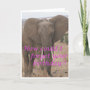 Tarjeta Festiva El elefante olvida cumpleaños