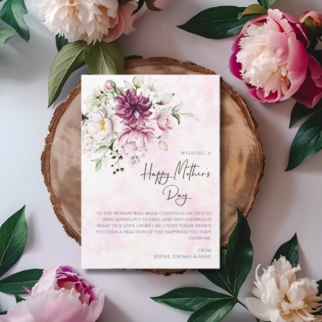 Tarjeta Festiva El elegante Día de la Madre de los Peonies (Subido por el creador)
