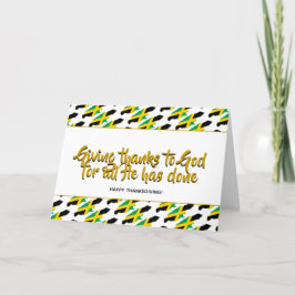 Tarjeta Festiva El elegante JAMAICA dando gracias
