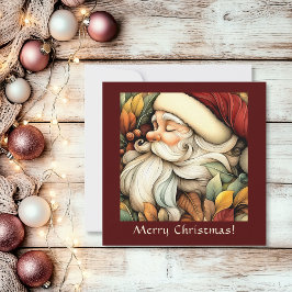 Tarjeta Festiva El encantador Personalizable Vintage Santa
