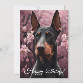 Tarjeta Festiva El encanto de Doberman.