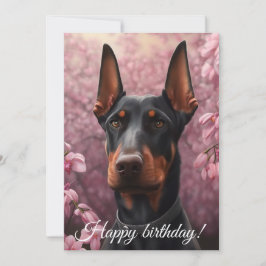 Tarjeta Festiva El encanto de Doberman.