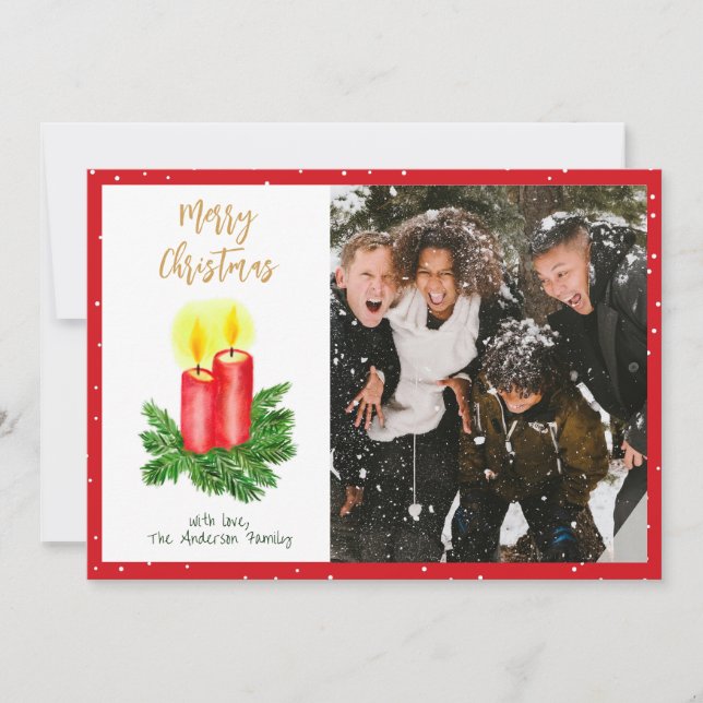 Tarjeta Festiva El espíritu de los Navidades anticipa la foto de l (Anverso)