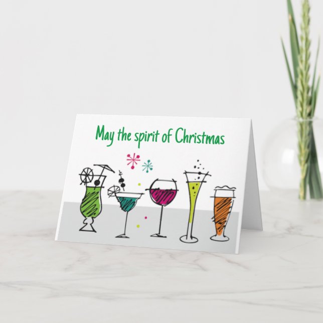 TARJETA FESTIVA EL "ESPÍRITU DE NAVIDADES Y ESPÍRITU TAMBIÉN" (Anverso)