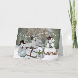 Tarjeta Festiva El esquimal americano lo dejó nevar lo dejó nevar