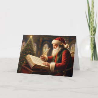Tarjeta Festiva Él está revisando su lista…
