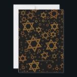 Tarjeta Festiva El feliz Hanukkah de SlipperyJoe, múltiples estrel<br><div class="desc">El Feliz Hanukkah de SlipperyJoe múltiples estrellas de David patrón artístico Celebración herencia de la identidad judía Hebreo Chanukah regalos decorativos Judaísmo símbolo significativo religión varios tamaños tonos dorados marrones atractivos visualmente diseño intrincado</div>