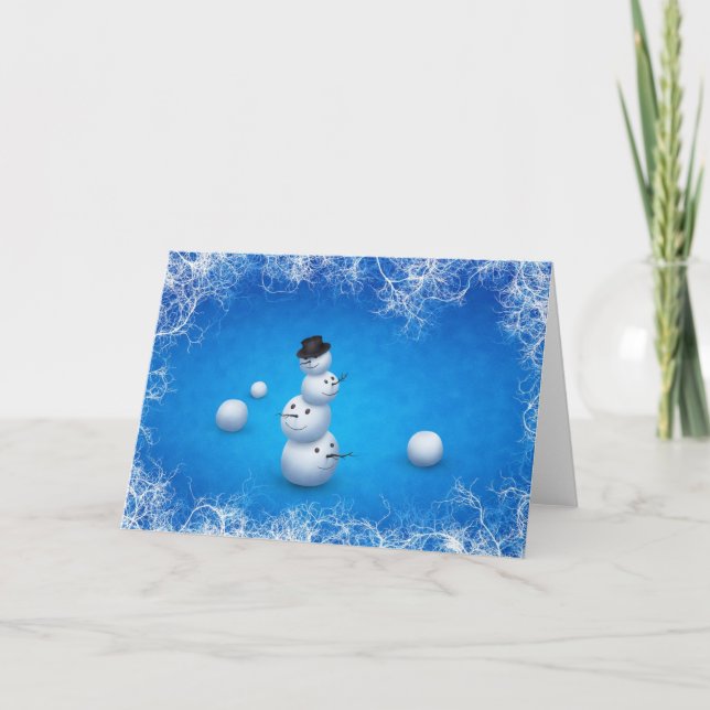 Tarjeta Festiva El Feliz Snowman (Anverso)
