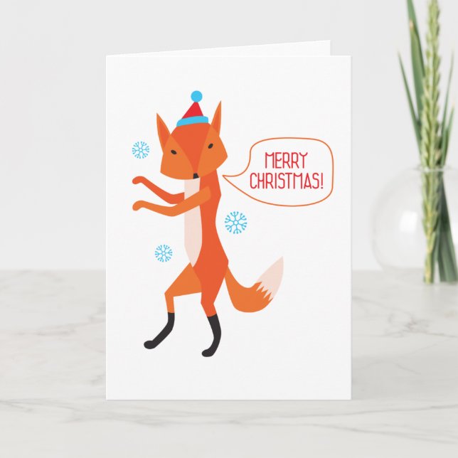 Tarjeta Festiva ¡El Fox dice Felices Navidad! (Anverso)