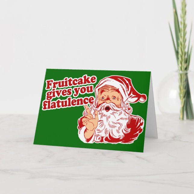 Tarjeta Festiva El Fruitcake le da flatulencia (Anverso)