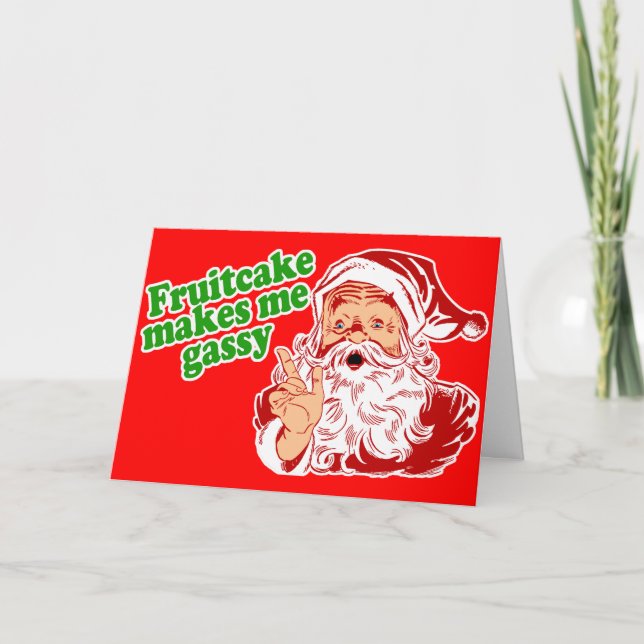 Tarjeta Festiva El Fruitcake me hace gaseoso (Anverso)