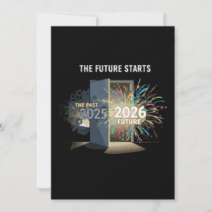 Tarjeta Festiva El Futuro Comienza Feliz Año Nuevo 2026