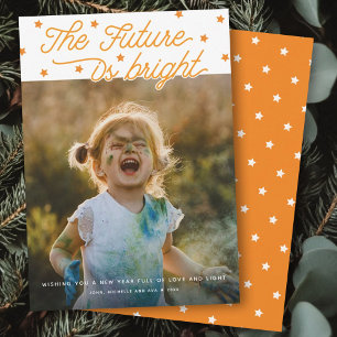Tarjeta Festiva El futuro es un guión luminoso de la moderna foto