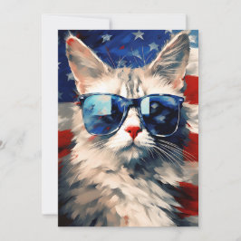 Tarjeta Festiva El gato de Maine Coon 4 de julio, Día de la Indepe