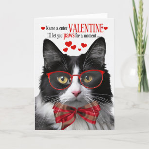 Tarjeta Festiva El gato de Tuxedo ama el humor felino de San Valen