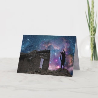 Tarjeta Festiva El gato de Yeshua: Cielo nocturno de Nazaret