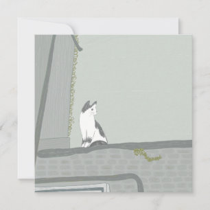 Tarjeta Festiva El gato en la cerca