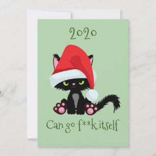 Tarjeta Festiva El Gato Grumpy 2020 enojado puede irse p**o