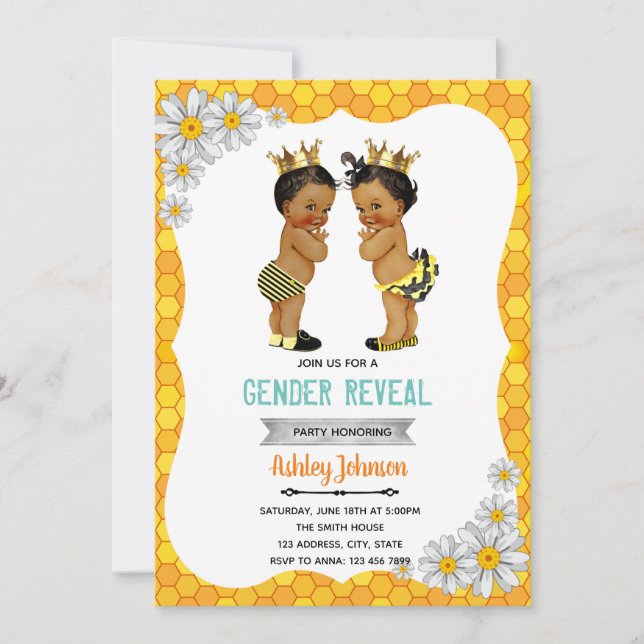 Tarjeta Festiva El género bebe revela a la fiesta infantil african (Anverso)
