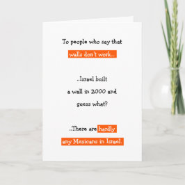 Tarjeta Festiva El gracioso Chiste del Muro de Donald Trump cita h