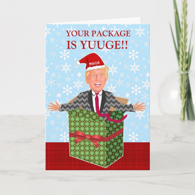 Tarjeta Festiva El gracioso paquete de Navidades del presidente Do (Anverso)