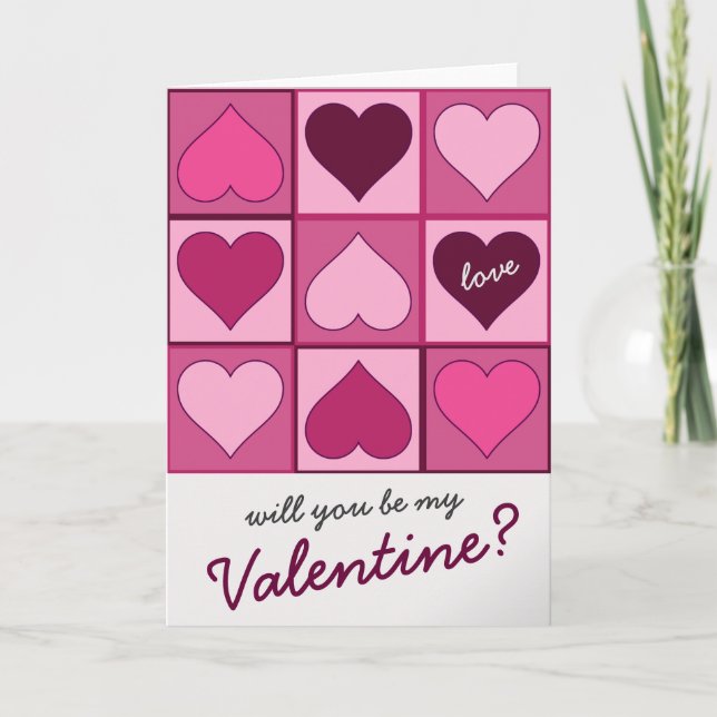 Tarjeta Festiva El gráfico rosa de San Valentín desanima cualquier (Anverso)