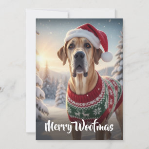 Tarjeta Festiva El Gran Danés Perro Feliz Woofmas