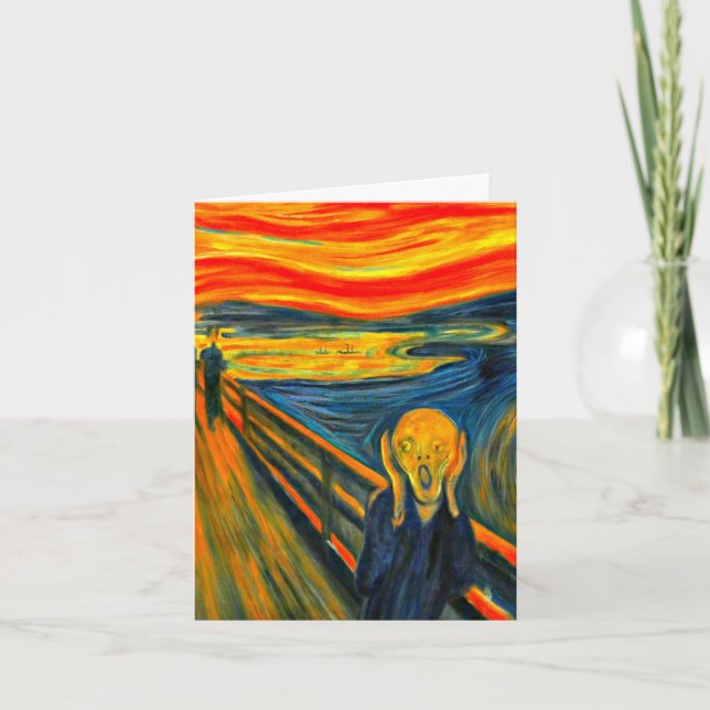 Tarjeta Festiva El grito, Bella Artes de Munch (Anverso)