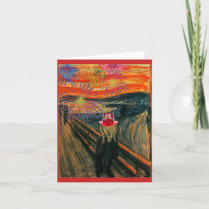 Tarjeta Festiva El grito, feliz año nuevo, Bella Artes de Munch