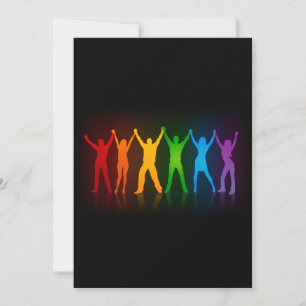 Tarjeta Festiva El grupo de gente de SlipperyJoe tomándose las man