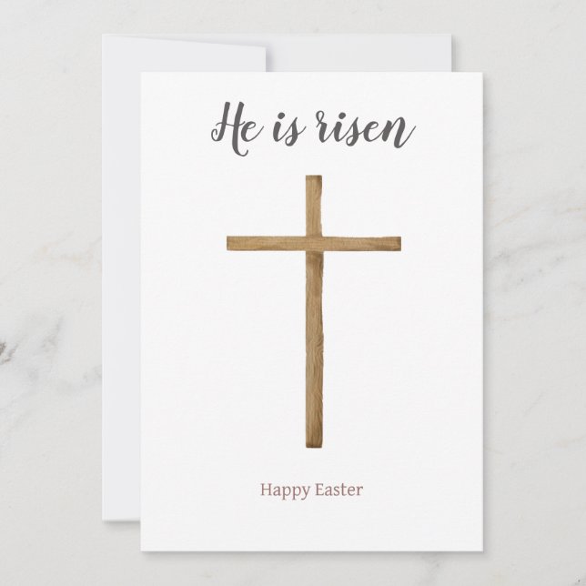 Tarjeta Festiva Él ha resucitado, Feliz Pascua a los amigos, Relig (Anverso)