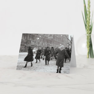 Tarjeta Festiva ¡El hacer compras de las felices Navidad!