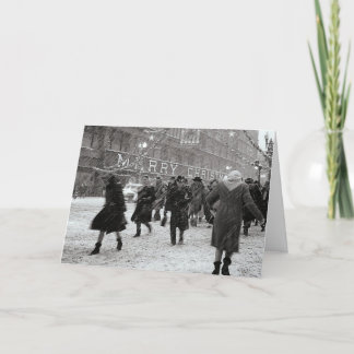 Tarjeta Festiva ¡El hacer compras de las felices Navidad!