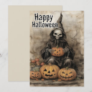 Tarjeta Festiva El hechizo de la calabaza: brujería rústica