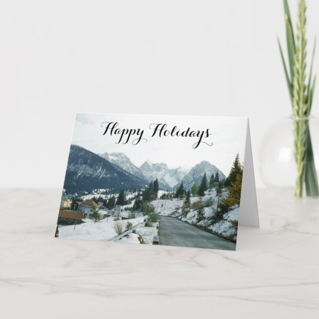 Tarjeta Festiva El hermoso pueblo de Viena Snowy Paisaje de Austri (Anverso)